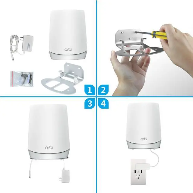 Alt view image 3 of 7 - STANSTAR bracket made of aluminum alloy that can be hung on a wall. It applies to Orbi's entire home tri-band mesh WiFi 6 system/Orbi Ultra (RBK850) (RBK852) (RBK853)/(RBS750) (RBS751) (RBK752)