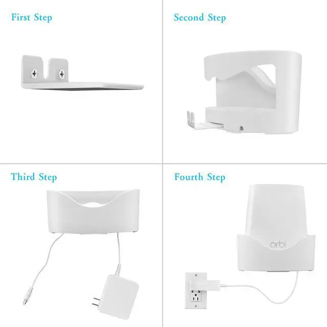 Alt view image 5 of 7 - STANSTAR Wall Mount for NETGEAR ORBI AC2200(RBK23) Whole Home Mesh WiFi System,Sturdy Bracket Holder with Space Saving ORBI Router Wall Holder Without Messy Wires(2 Pack)