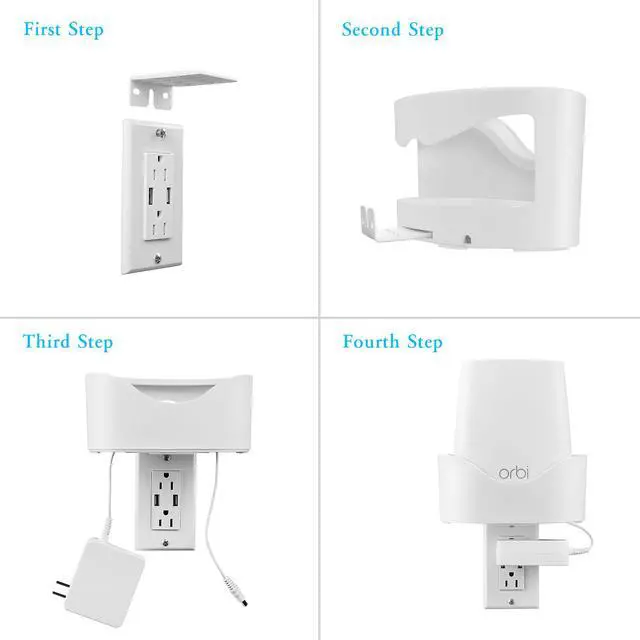 Alt view image 3 of 7 - STANSTAR Wall Mount for NETGEAR ORBI AC2200(RBK23) Whole Home Mesh WiFi System,Sturdy Bracket Holder with Space Saving ORBI Router Wall Holder Without Messy Wires(2 Pack)