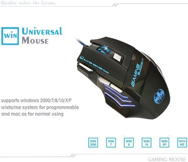 Alt view image 2 of 6 - Stanstar Hidden Bat USB Wired Optical Gaming Mouse 7-Key Illuminated Breathing Light Firepower Button(Black Four 3200DPI)