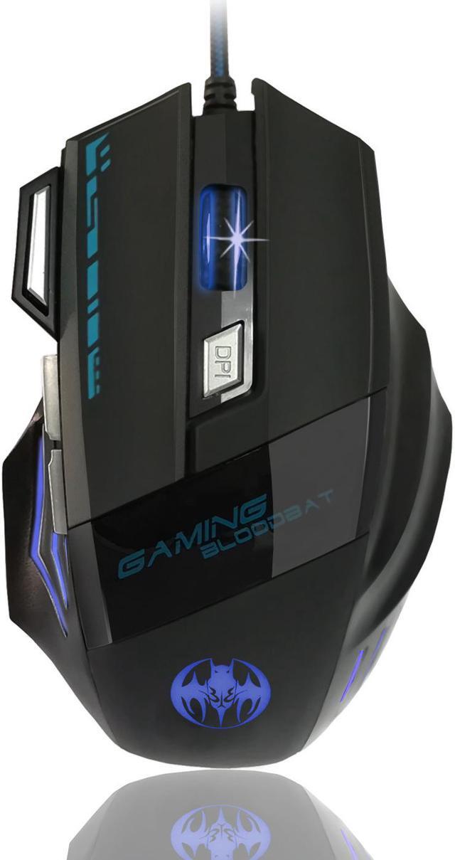 Alt view image 6 of 6 - Stanstar Hidden Bat USB Wired Optical Gaming Mouse 7-Key Illuminated Breathing Light Firepower Button(Black Four 3200DPI)