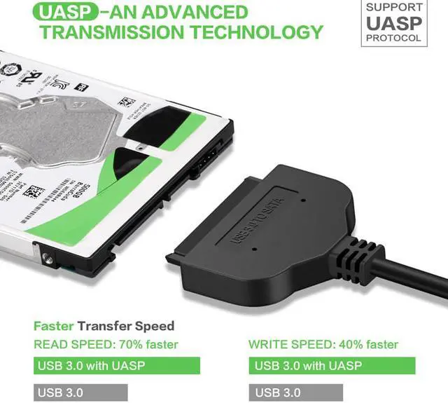 Alt view image 5 of 6 - Stanstar 22Pin SATA to USB3.0 easy drive line USB3.0 to SATA 2.5 inch notebook hard drive easy drive line