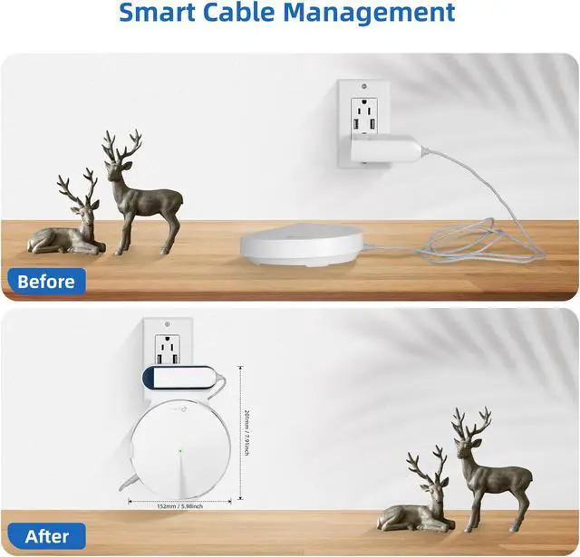 Alt view image 3 of 7 - STANSTAR Wall Mount for TP-Link Deco M9 Plus Whole Home Mesh WiFi System, Sturdy Bracket Holder , Without Messy Wires(1Pack)