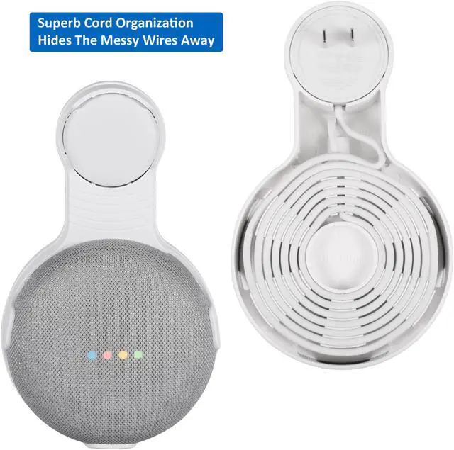 Alt view image 4 of 7 - STANSTA Wall Mount Holder for Google Home Mini, A Space-Saving Accessories for Google Home Mini Voice Assistant(1Pack  US Plug)
