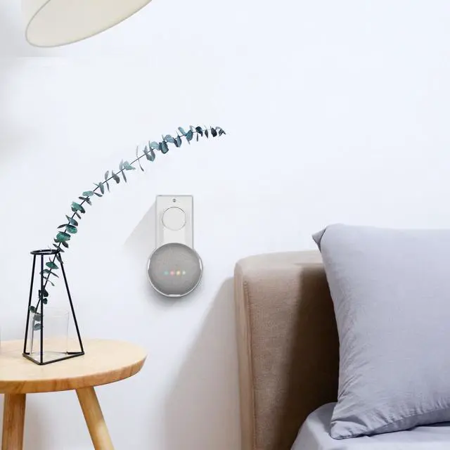 Alt view image 7 of 7 - STANSTA Wall Mount Holder for Google Home Mini, A Space-Saving Accessories for Google Home Mini Voice Assistant(1Pack  US Plug)