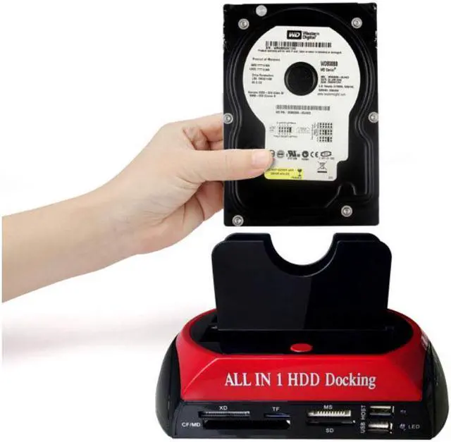 Alt view image 3 of 7 - STANSTAR Hard Disk Box 2.5/3.5 Hard Disk Base Multi-Function Hard Disk Holder with Card Reader IDE+SATA HUB Dual-Use Base