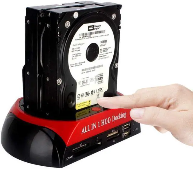 Alt view image 4 of 7 - STANSTAR Hard Disk Box 2.5/3.5 Hard Disk Base Multi-Function Hard Disk Holder with Card Reader IDE+SATA HUB Dual-Use Base