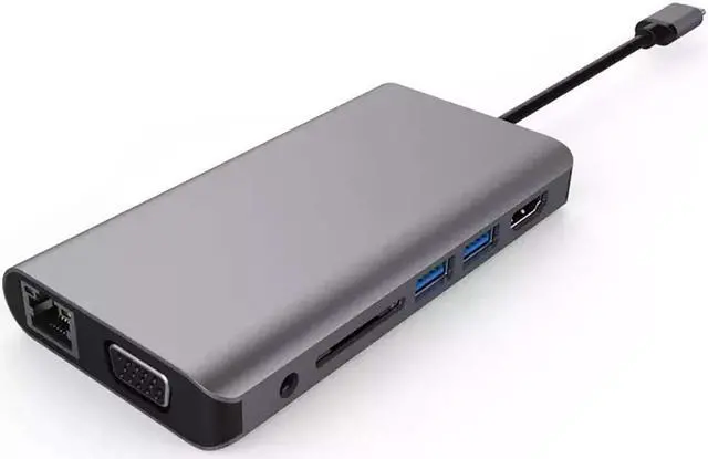 Main image of STANSTAR Type-C Docking Station, 8-in-1 Docking Station Type-c to hdmi VGA USB3.0 HUB SD Card PD Gigabit LAN Audio
