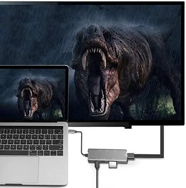 Alt view image 5 of 6 - STANSTAR Hub 7 Ports Type-C to HDMI USB C HUB Type C to HDMI USB 3.0 HUB RJ45 Adapter Converter for MacBook