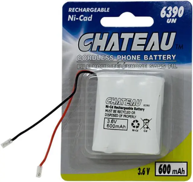 Main image of 2 x 3.6 Volt NiCd 600 mAh Cordless Phone Batteries (6390 UN)