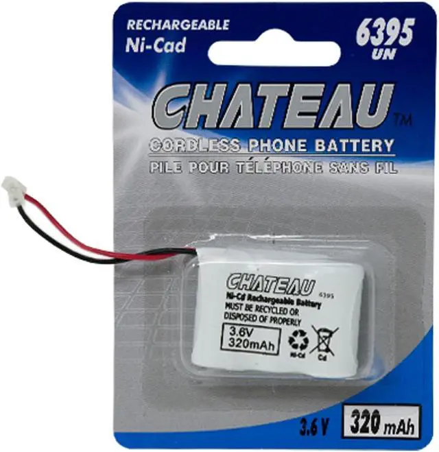 Main image of 2 x 3.6 Volt NiCd 320 mAh Cordless Phone Batteries (6395 UN)