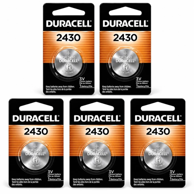 Main image of 5-Pack Duracell CR2430 3 Volt Lithium Battery ( 5 Cards) - (DL2430BPK)