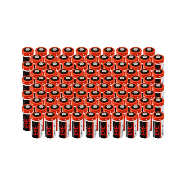 Main image of EVE CR123 3V 1450mAh Lithium Batteries, CR123A CR17345, 100-Pack