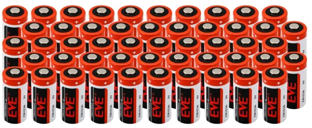 Main image of EVE CR123 3V 1450mAh Lithium Batteries, CR123A CR17345, 50-Pack