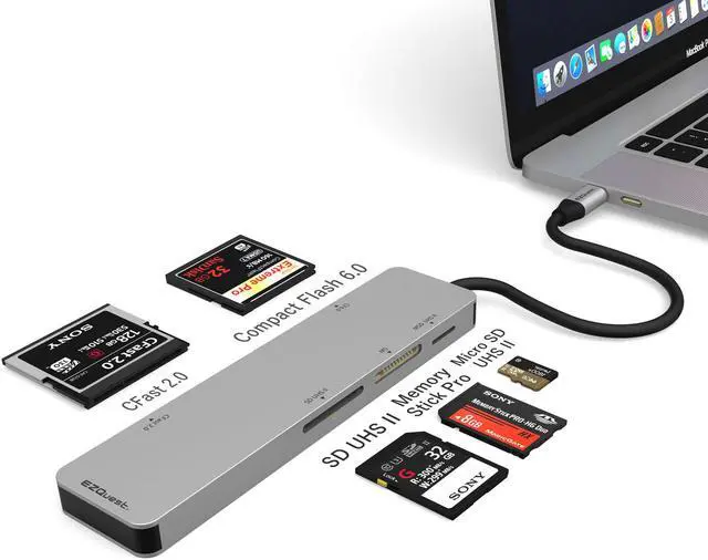 Alt view image 3 of 4 - USB-C CFast 2.0 Card Reader 5 Ports with UHS II SD/Micro SD Simultaneous read and write