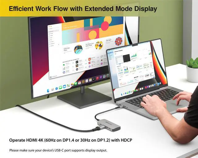Alt view image 5 of 6 - USB-C Multimedia 8-in-1 Hub
HDMI 4K, 100 Watts USB-C Power Delivery with (FRS) or 5Gbps Data, 2 x USB-C Ports, 2 x USB-A 3.0 Ports, SD and Micro SD