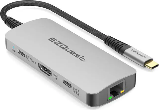 Main image of USB-C Multimedia 7-in-1 Hub
HDMI 4K, 100 Watts USB-C Power Delivery with (FRS) or 5Gbps Data, 2 x USB-C Ports, 2 x USB-A 3.0 Ports, and Gigabit Ethernet