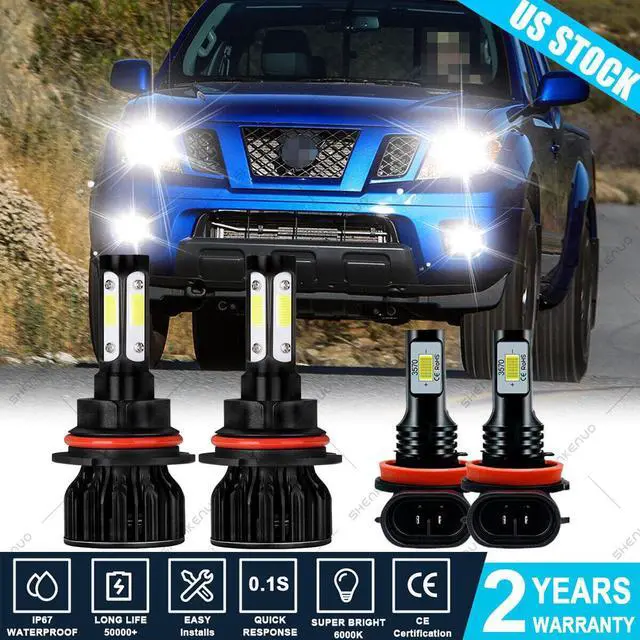 Main image of For Nissan Frontier 2005-2018 4X High/Low BEAM LED Headlight Fog Light Bulbs Kit
