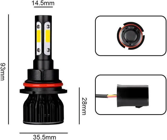 Alt view image 6 of 6 - For Nissan Frontier 2005-2018 4X High/Low BEAM LED Headlight Fog Light Bulbs Kit