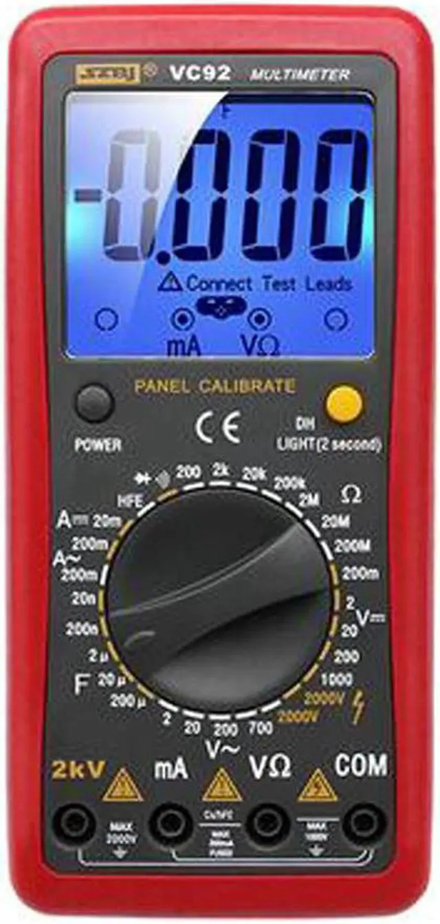 Main image of VC92 Digital Large Screen Multimeter To Measure Interphase Voltage 2000V AC And DC Voltage To Measure 2KV High Voltage