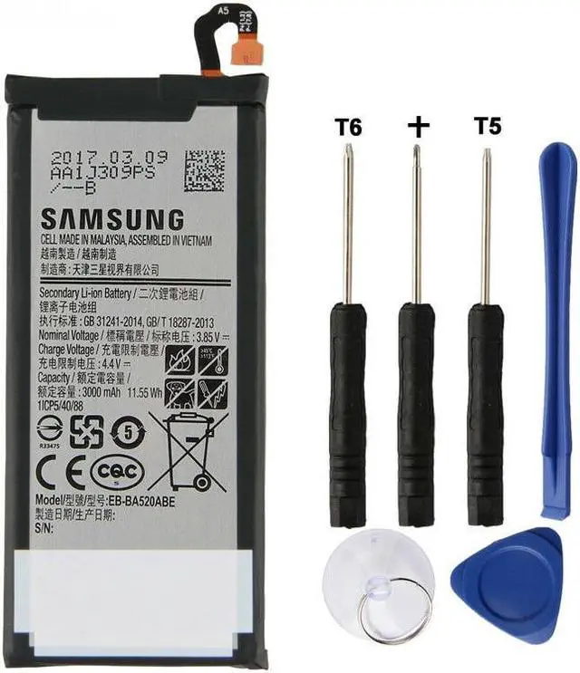 Alt view image 7 of 7 - New OEM Samsung Galaxy A5 2017 Replacement Battery with Tools Set, SM-A520, EB-BA520ABE, 3000mAh