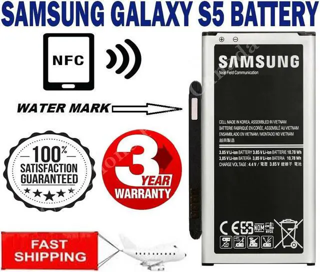 Alt view image 5 of 9 - Original OEM Samsung Galaxy S5 / S5 Active / S5 Neo Replacement Battery with NFC, G900 Series i9600, EB-BG900BBU, 2800mAh