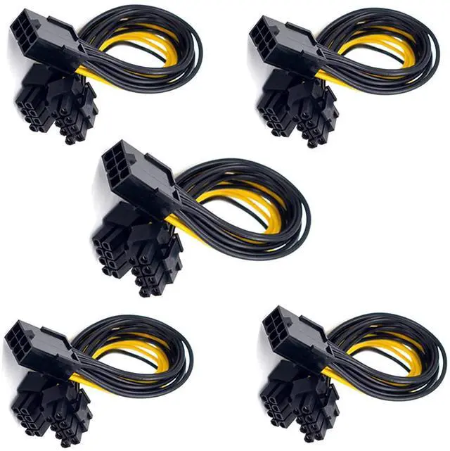 Main image of 8-pin PCI Express to dual PCIE 8 (6 + 2)-pin power cable, motherboard graphics card PCI-E GPU power data cable splitter, 8-pin PCI-E to 2 PCI-E 8-pin, GPU graphics cable (5 packs/ 32 cm/12.6 inches) …