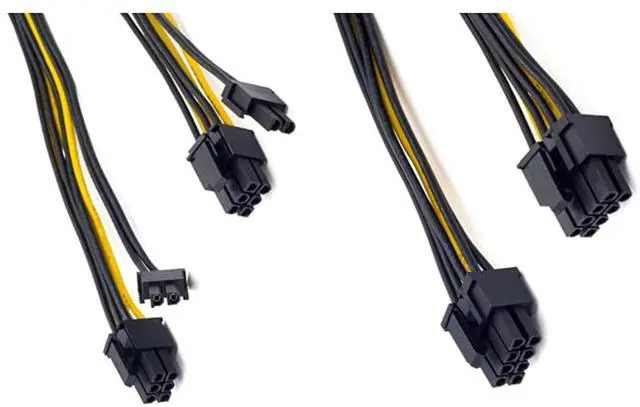 Alt view image 4 of 7 - 8-pin PCI Express to dual PCIE 8 (6 + 2)-pin power cable, motherboard graphics card PCI-E GPU power data cable splitter, 8-pin PCI-E to 2 PCI-E 8-pin, GPU graphics cable (5 packs/ 32 cm/12.6 inches) …