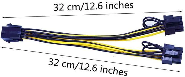 Alt view image 5 of 7 - 8-pin PCI Express to dual PCIE 8 (6 + 2)-pin power cable, motherboard graphics card PCI-E GPU power data cable splitter, 8-pin PCI-E to 2 PCI-E 8-pin, GPU graphics cable (5 packs/ 32 cm/12.6 inches) …