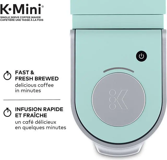 Alt view image 2 of 7 - New Keurig K-Mini Single Serve K-Cup Pod Coffee Maker, Featuring An Ultra-Sleek Design, Oasis