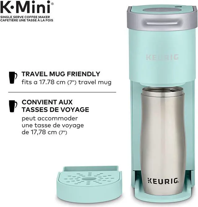 Alt view image 3 of 7 - New Keurig K-Mini Single Serve K-Cup Pod Coffee Maker, Featuring An Ultra-Sleek Design, Oasis