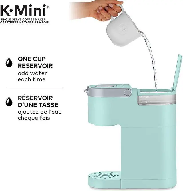 Alt view image 4 of 7 - New Keurig K-Mini Single Serve K-Cup Pod Coffee Maker, Featuring An Ultra-Sleek Design, Oasis