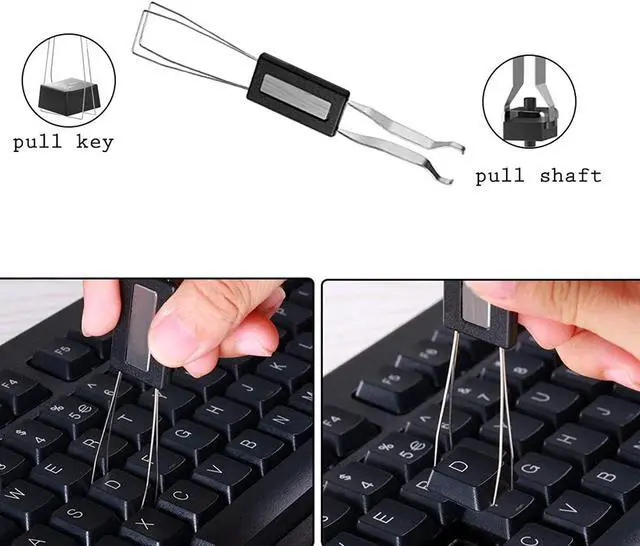 Alt view image 2 of 7 - Keyboard Cleaning Tool Kit, Keyboard Cap Remover, Stainless Steel Keyboard Puller Keycap Removal Tool, Window Door Track Cleaning Brush, 200 O-Ring Switch Dampeners Thick Multi