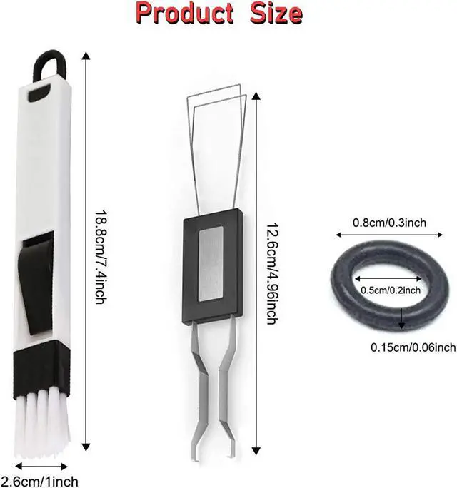 Alt view image 4 of 7 - Keyboard Cleaning Tool Kit, Keyboard Cap Remover, Stainless Steel Keyboard Puller Keycap Removal Tool, Window Door Track Cleaning Brush, 200 O-Ring Switch Dampeners Thick Multi