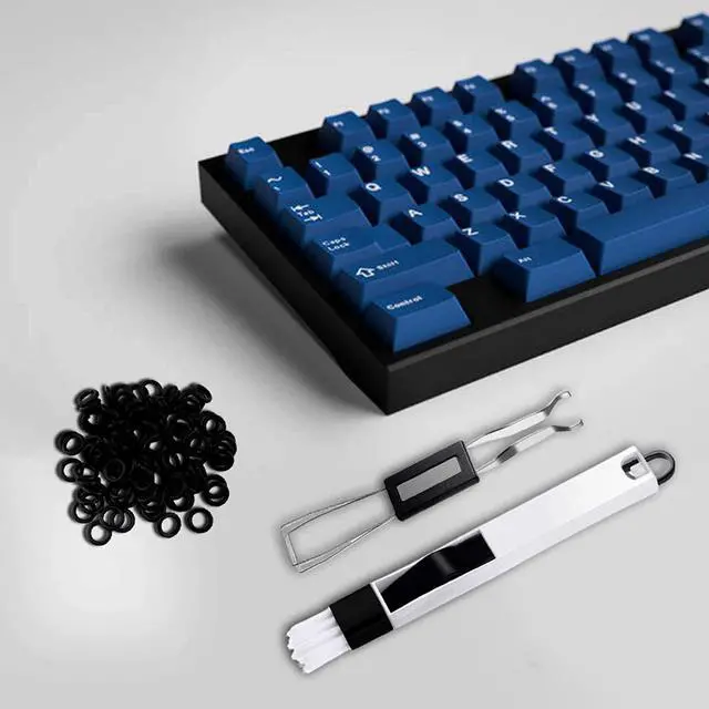 Alt view image 7 of 7 - Keyboard Cleaning Tool Kit, Keyboard Cap Remover, Stainless Steel Keyboard Puller Keycap Removal Tool, Window Door Track Cleaning Brush, 200 O-Ring Switch Dampeners Thick Multi