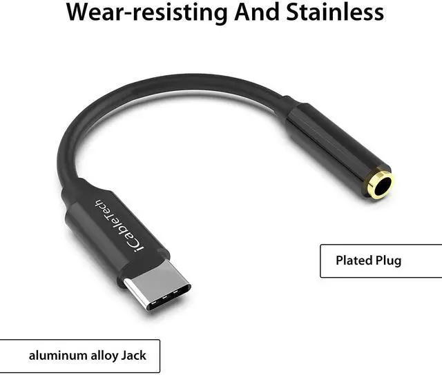 Alt view image 7 of 7 - Usb C Headphone Adapter, 2 Pack Pixel 2 Headphone Adapter Usb-C To Headphone Jack Adapter 3.5Mm Audio Hi-Res With Dac Compatible With Google Pixel 2 Xl / 3 Xl, Sony Xz2, Black