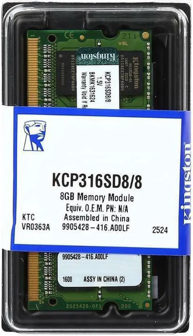 Alt view image 6 of 6 - Kingston Technology Dt & Notebooks KCP316SD8-8 8 GB DDR3 - 1600 MHz SODIMM RAM Memory