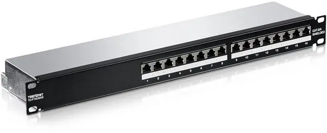 Main image of TRENDnet TC-P16C6AS 16-Port Cat6A Shielded 1U Patch Panel