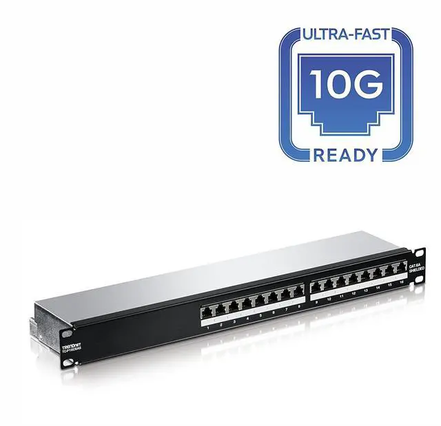 Alt view image 3 of 7 - TRENDnet TC-P16C6AS 16-Port Cat6A Shielded 1U Patch Panel