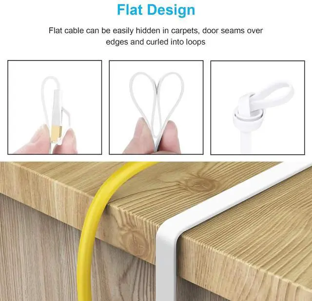 Alt view image 5 of 7 - Zell Cat 7 Ethernet Cable 35Ft, High Speed 10Gbps Durable Solid Flat Cat7 Internet Network Lan Patch Cable With Snaglesss Rj45 Connector For Router, Xbox, Faster Than Cat5 Cat5E Cat6 35Ft White