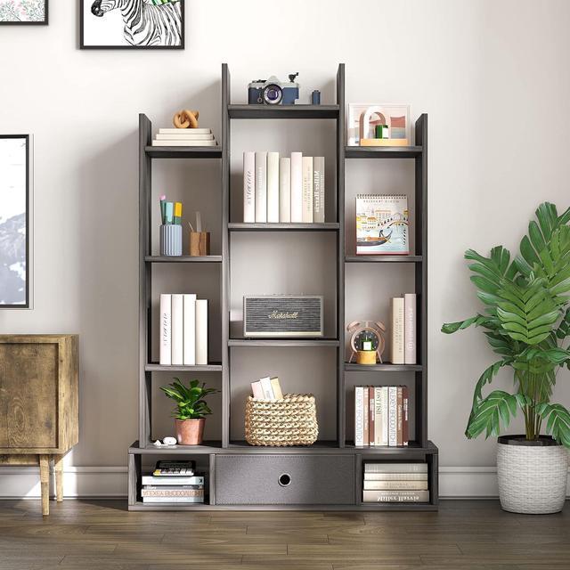 Gray deals oak bookshelf