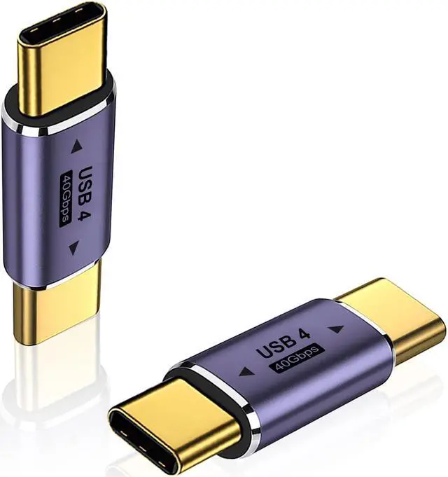 Main image of Zell 2 Pack Usb C Male To Male Adapter, Usb Type C Coupler Extender Support 100W, 40Gbps, 8K@60Hz For Thunderbolt 4/3, Macbook Pro/Air, Laptop, Phones And More Type C Devices