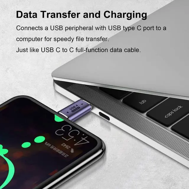 Alt view image 3 of 4 - Zell 2 Pack Usb C Male To Male Adapter, Usb Type C Coupler Extender Support 100W, 40Gbps, 8K@60Hz For Thunderbolt 4/3, Macbook Pro/Air, Laptop, Phones And More Type C Devices