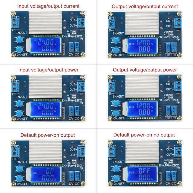 Alt view image 2 of 4 - Zell Dc Buck Converter, 5.3V-32V To 1.2V-32V 12A Adjustable Power Supply, 5V 9V 12V 24V 30V 32V Step Down Voltage Regulator With Lcd Display Volt Transformer Reducer Cc Cv For Rv Solar Panel Golf Cart