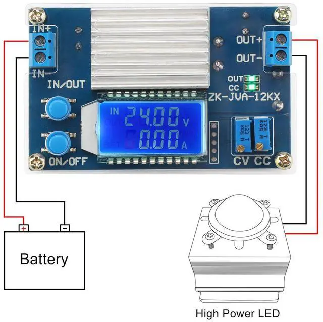Alt view image 4 of 4 - Zell Dc Buck Converter, 5.3V-32V To 1.2V-32V 12A Adjustable Power Supply, 5V 9V 12V 24V 30V 32V Step Down Voltage Regulator With Lcd Display Volt Transformer Reducer Cc Cv For Rv Solar Panel Golf Cart