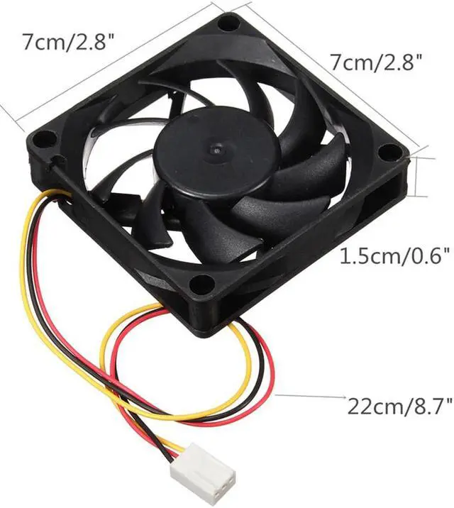 Alt view image 6 of 6 - Quiet 7cm/70mm/70x70x15mm 12V Computer/PC/CPU Silent Cooling Case Fan Connector Cooling Fan for Computer Case CPU Cooler Cooling