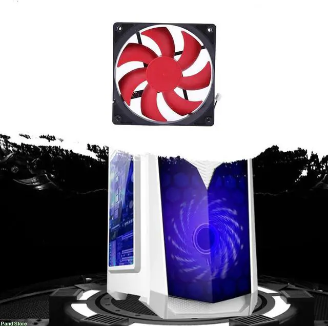 Alt view image 3 of 6 - Portable Computer Double Head 12CM PC Computer CPU Cooling Fan Cooler Super Quiet Silent CPU Cooling Fan for PC
