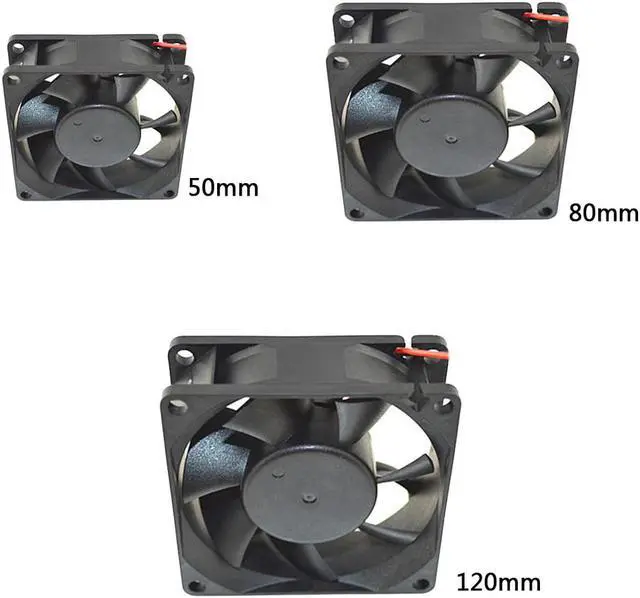 Alt view image 6 of 6 - 12V DC fan 50 80 120 mm 2 Pin Connector Cooling Fan for Computer Case CPU Cooler Radiator Computer Accessories CPU Cooling Fans