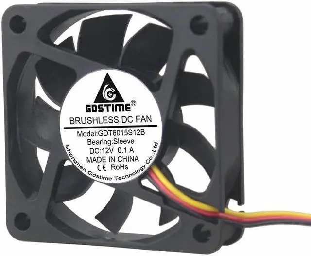 Alt view image 6 of 6 - 1 Piece 6cm DC 12V 60x60x15mm 3Pin PC CPU Brushless Motor Cooling Fan 60mm x 15mm 6015 Computer Case Cooler