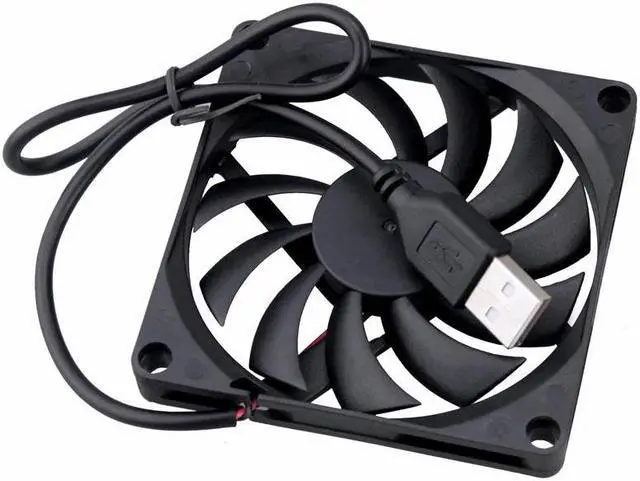 Alt view image 5 of 6 - 2 Pcs USB Powered 5V 80mm DC Brushless Cooling Fan 80mmx80mmx10mm PC Computer Case Cooling Cooler 8cm